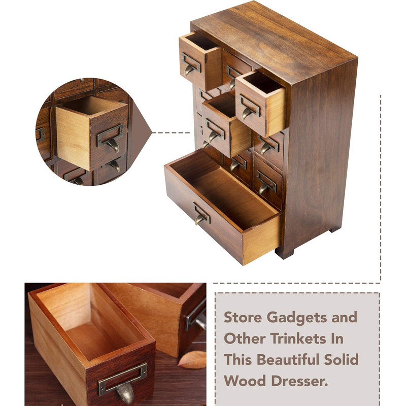 Red Barrel Studio® Library Card Catalog Solid Wood Small Curio